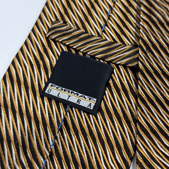 Format Ultra Mens 100% Silk Striped Neck Tie Formal Wear Made in Japan - Picture 8 of 17